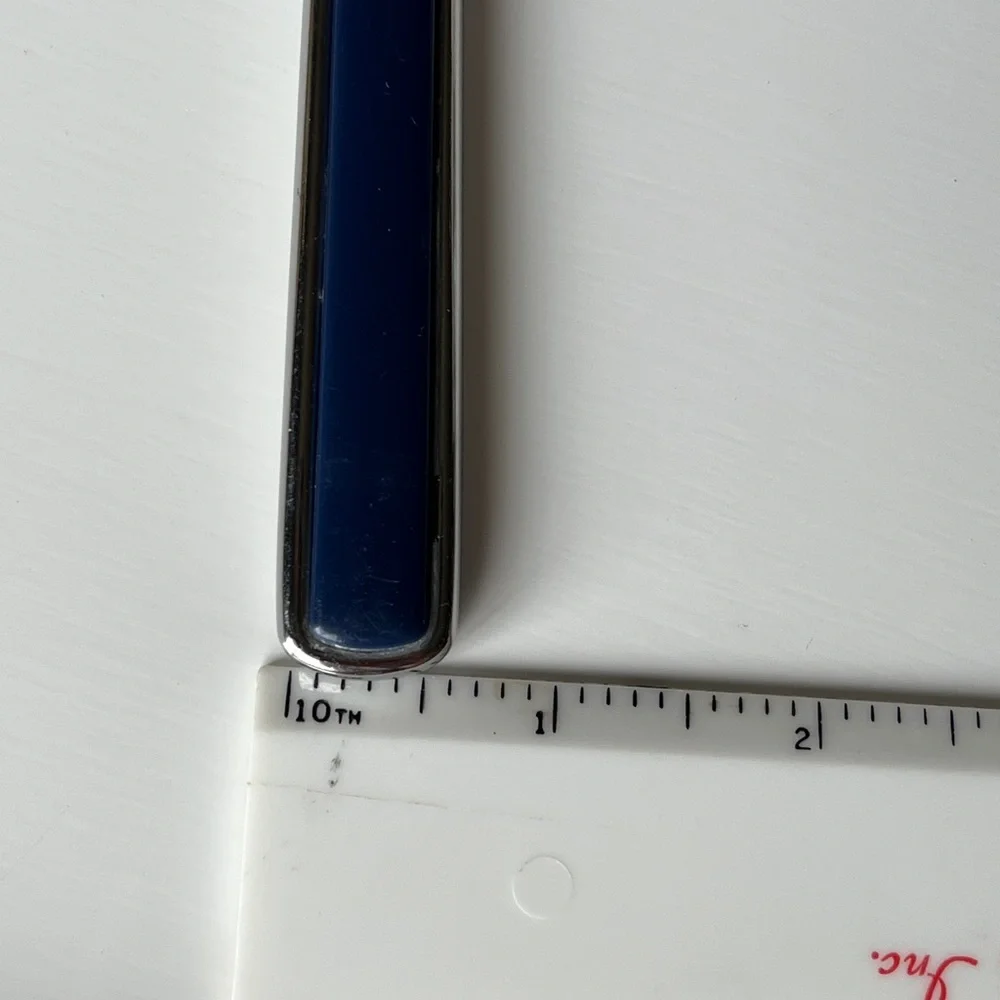 Set of 8 Seed Inox France Stainless Steel Dinner Knives Blue Handle